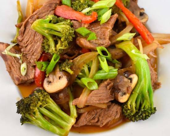 Order Beef with Mixed Vegetable (qt) food online from Wu's Garden store, Upper Leacock on bringmethat.com
