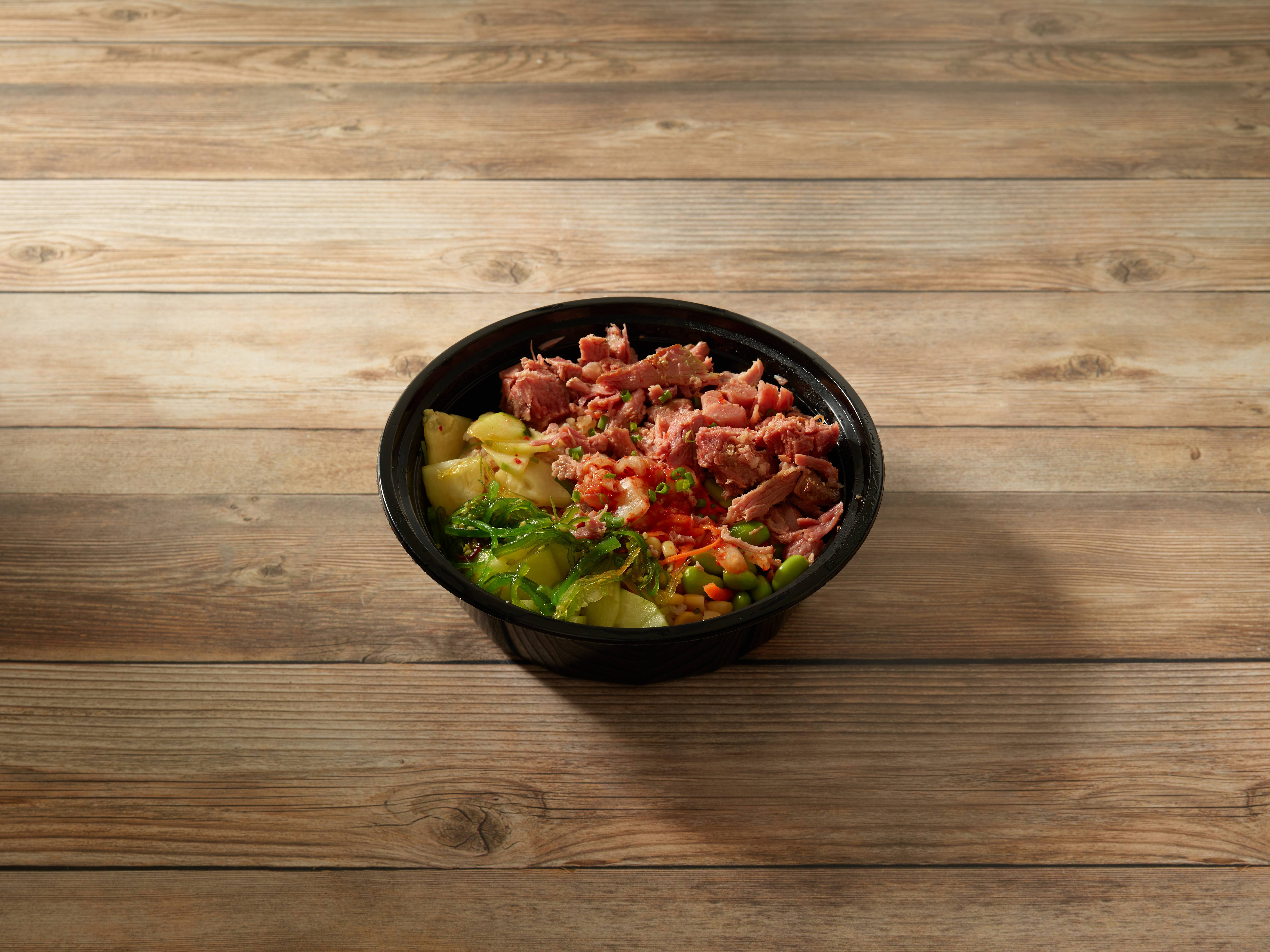 Order Smoke Pork Cooked Poke Bowl set bowl food online from Poke Origin store, San Francisco on bringmethat.com