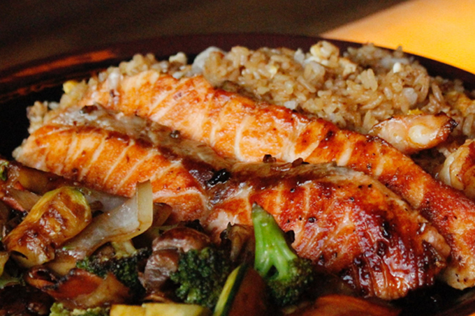 Order Hibachi Salmon Dinner food online from Dragonfly store, Linden on bringmethat.com