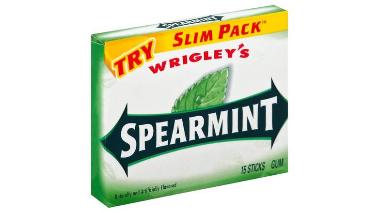 Order Wrigley'S Chewing Gum Spearmint - 15 Ct food online from Trumbull Mobil store, Trumbull on bringmethat.com
