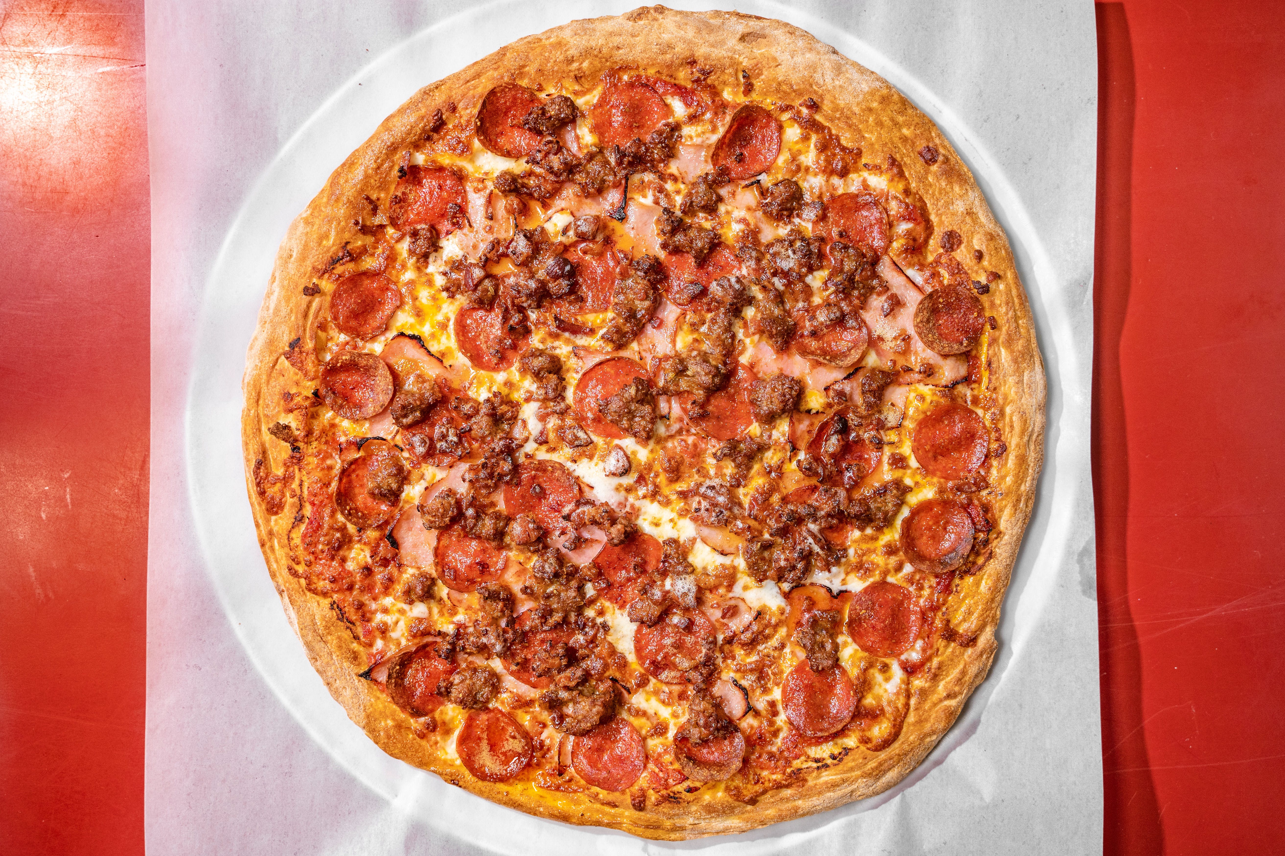 Order Meat Pizza - 8'' (4 Slices) food online from Buffalo's Pizza store, Sacramento on bringmethat.com