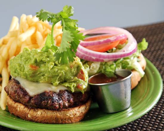 Order Guacamole Cheese Burger food online from Barnaby Cafe store, Houston on bringmethat.com