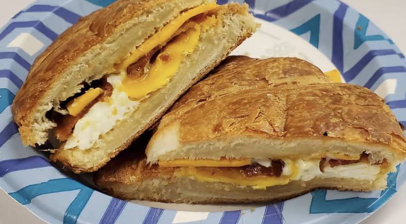 Order Croissant Fried Egg, Bacon, & Cheese food online from Fresh Donuts store, Santa Rosa on bringmethat.com