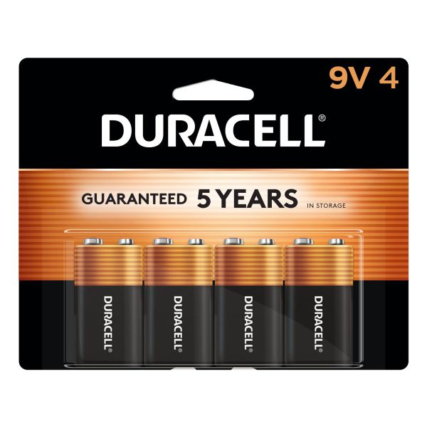 Order Duracell Coppertop Alkaline Batteries - 9V, 4 pk food online from Bartell store, Edmonds on bringmethat.com