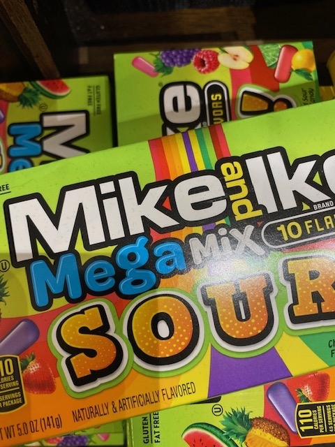 Order Mike and Ike Mega Mix Sour Theater Box food online from The Sweet Shop Nyc store, New York on bringmethat.com