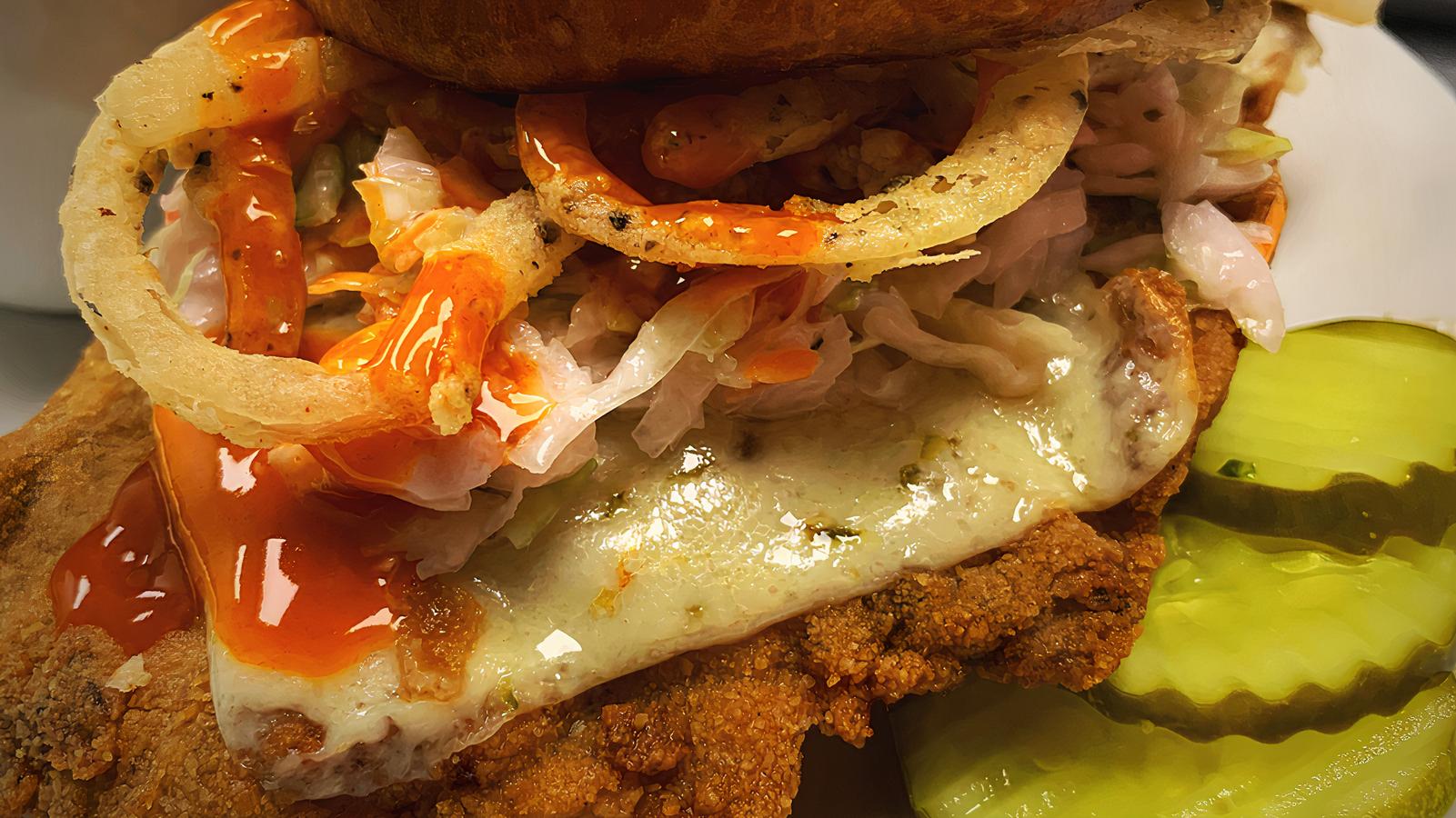 Order The Fried Chicken Sandwich food online from The Hideaway store, Saratoga Springs on bringmethat.com