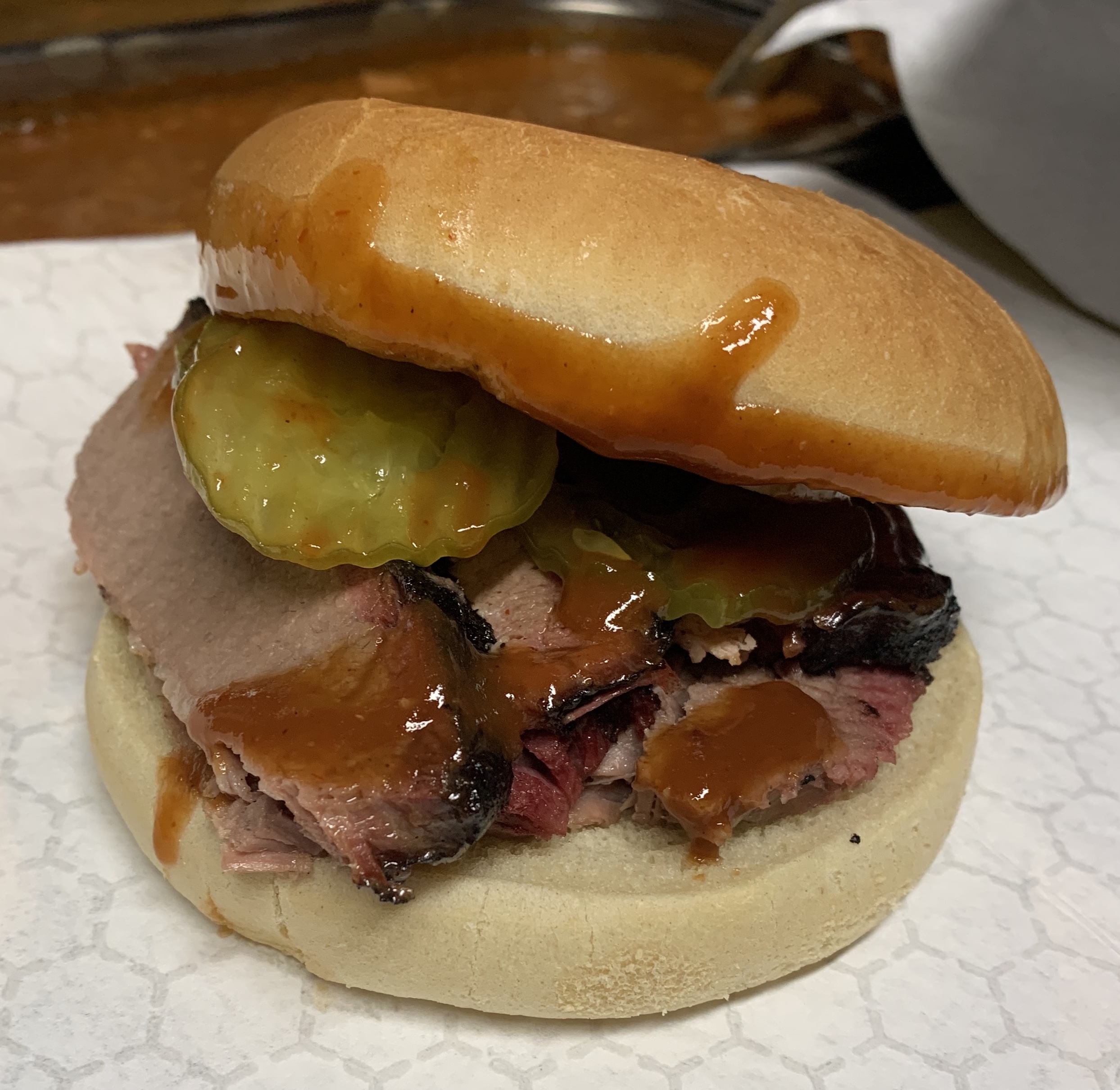 Order Sliced Brisket Sandwich food online from Central Texas Style BBQ store, Pearland on bringmethat.com