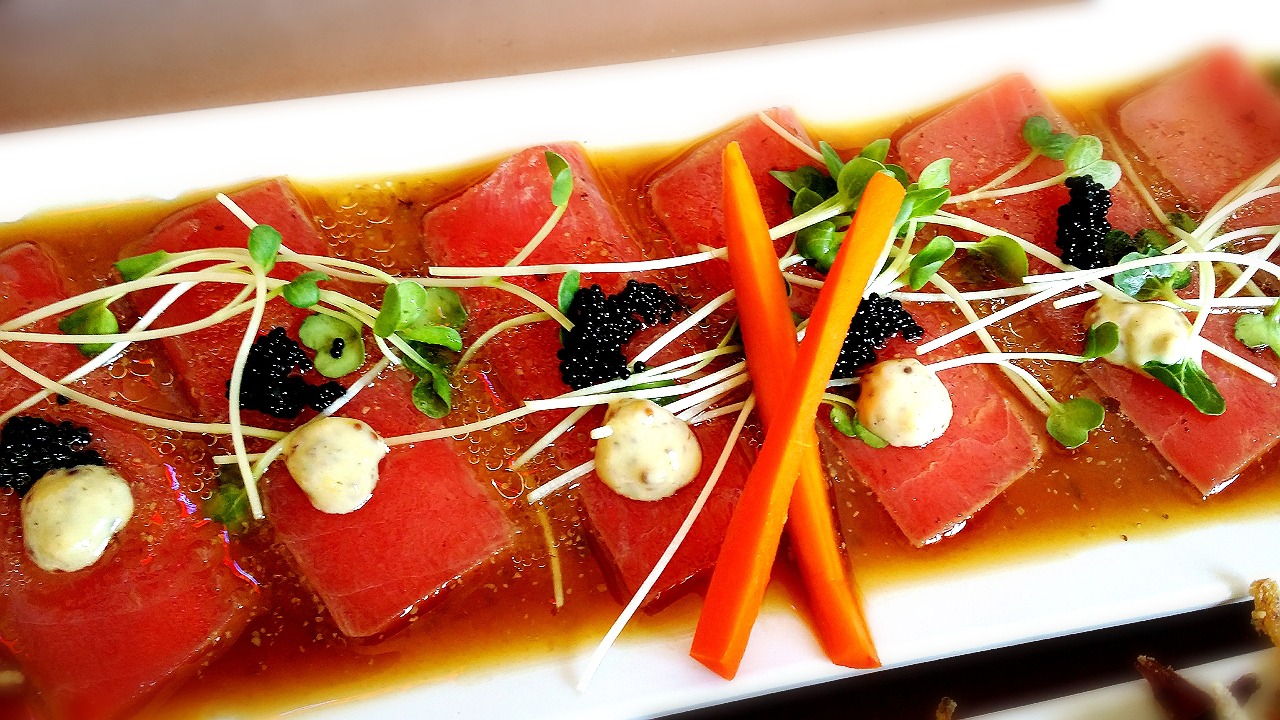 Order Tuna Carpaccio food online from Hoshi Sushi store, Fullerton on bringmethat.com