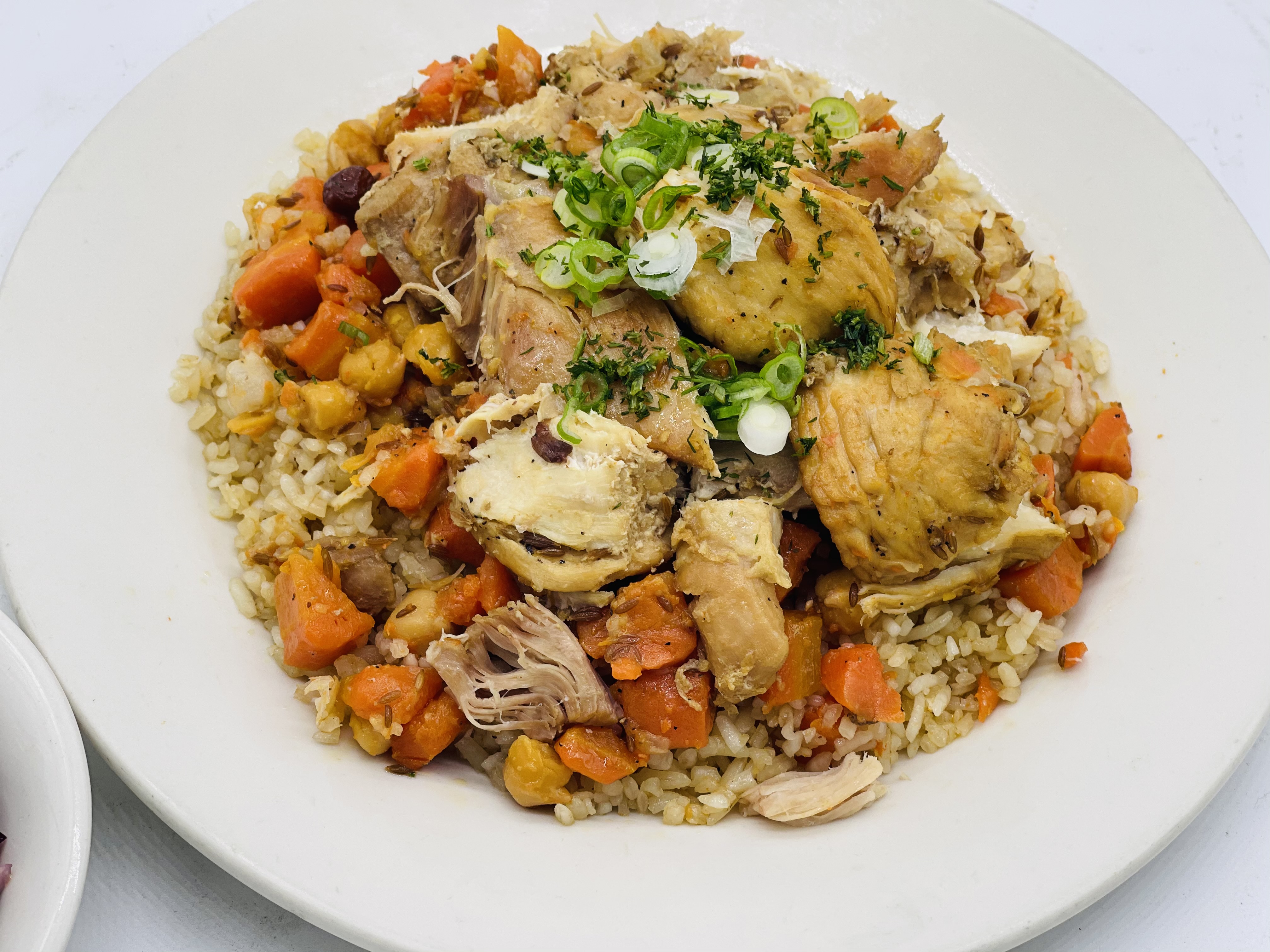 Order Plov with Halal Chicken Thigh  food online from Asian Cuisine store, New York on bringmethat.com