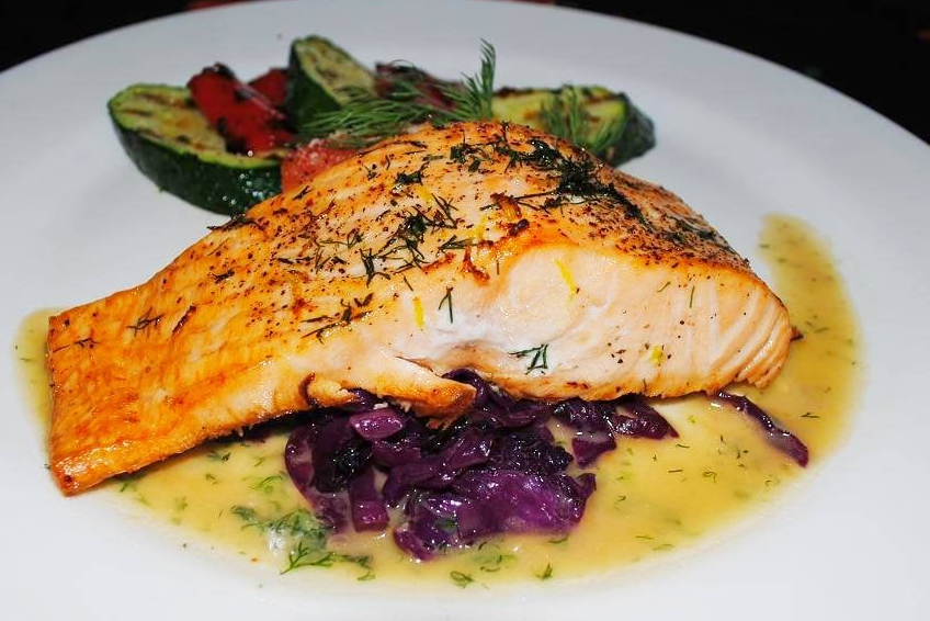 Order Grilled Salmon food online from Russian Samovar store, New York on bringmethat.com