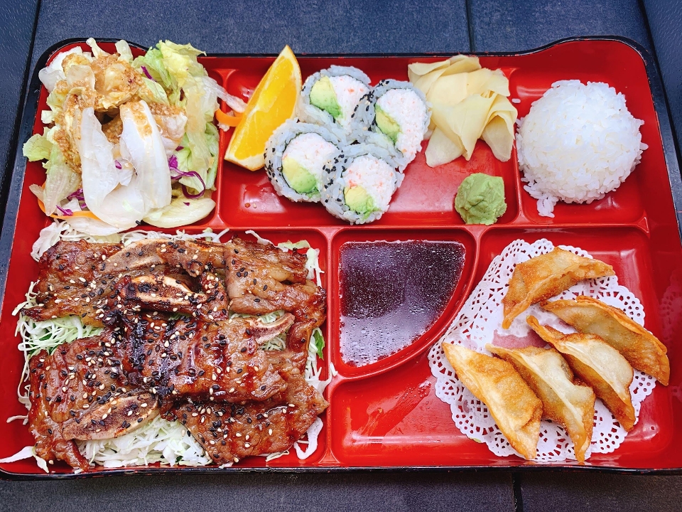 Order D1-BBQRibs/Gyoza/CA food online from Sushi Plus store, Redwood City on bringmethat.com