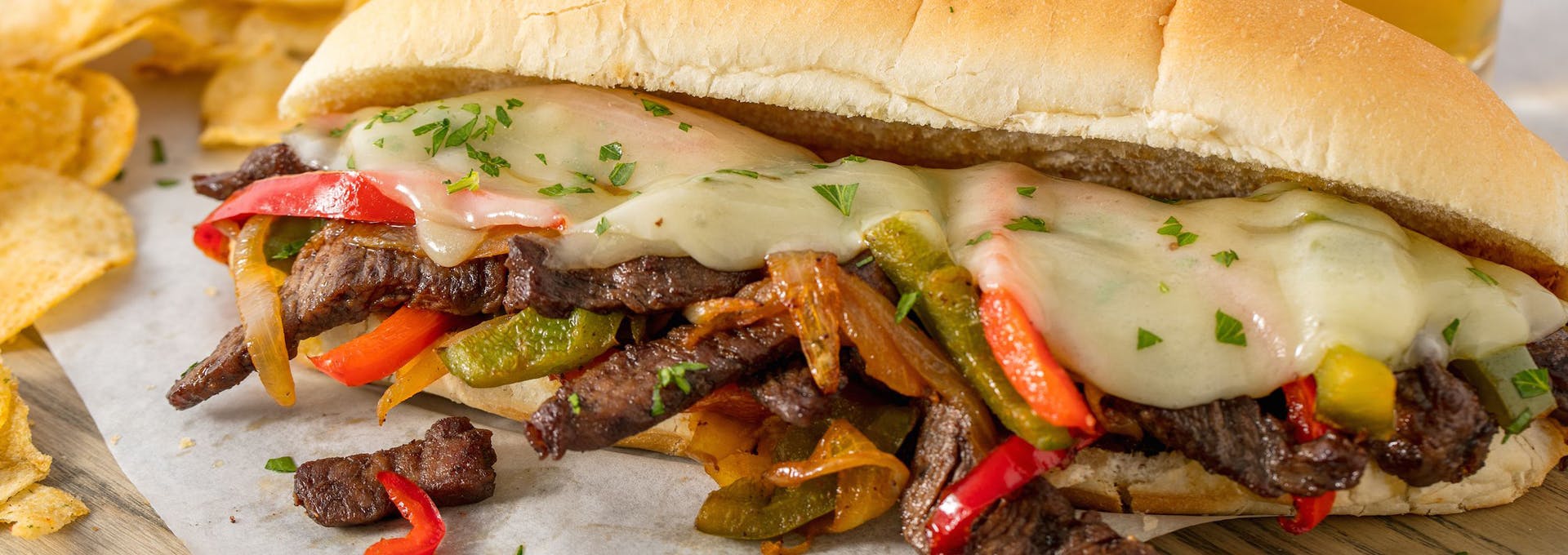 Order Teriyaki Cheesesteak Sub - 8" food online from The Royal Pizza store, Baltimore on bringmethat.com