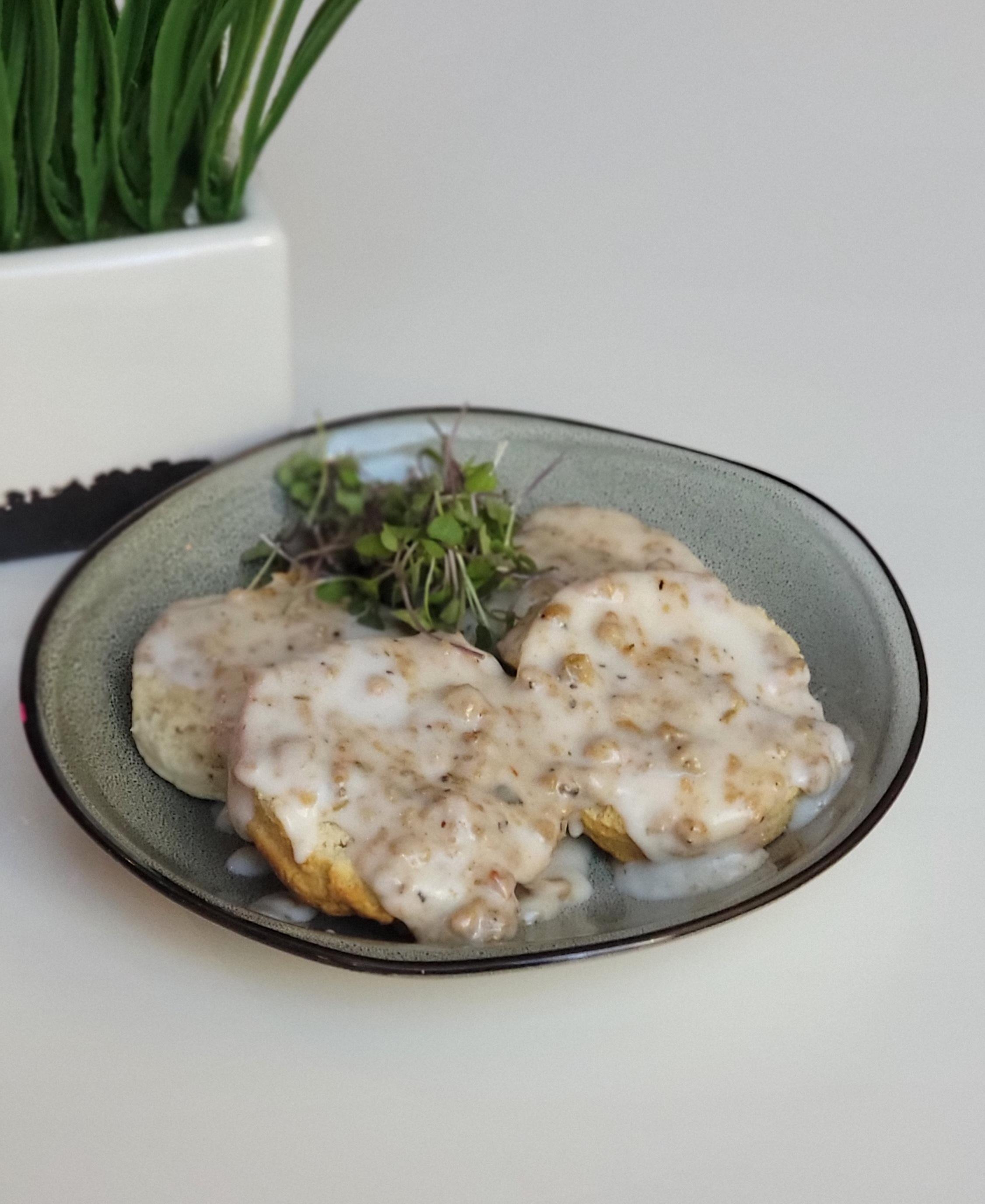 Order Biscuits with Sausage Gravy food online from Belse store, Dallas on bringmethat.com