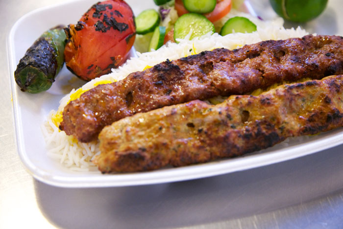 Order 3. Beef Koobideh Kabob food online from Kabab and More store, Los Angeles on bringmethat.com