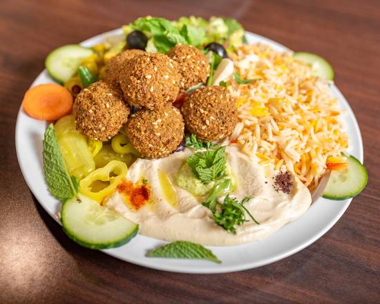 Order Vegetarian Platter food online from Ali Baba Mediterranean Grill store, Memphis on bringmethat.com
