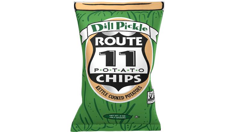 Order Route 11 Dill Pickle Potato Chips 2 OZ food online from Valero Food Mart store, Murrayville on bringmethat.com