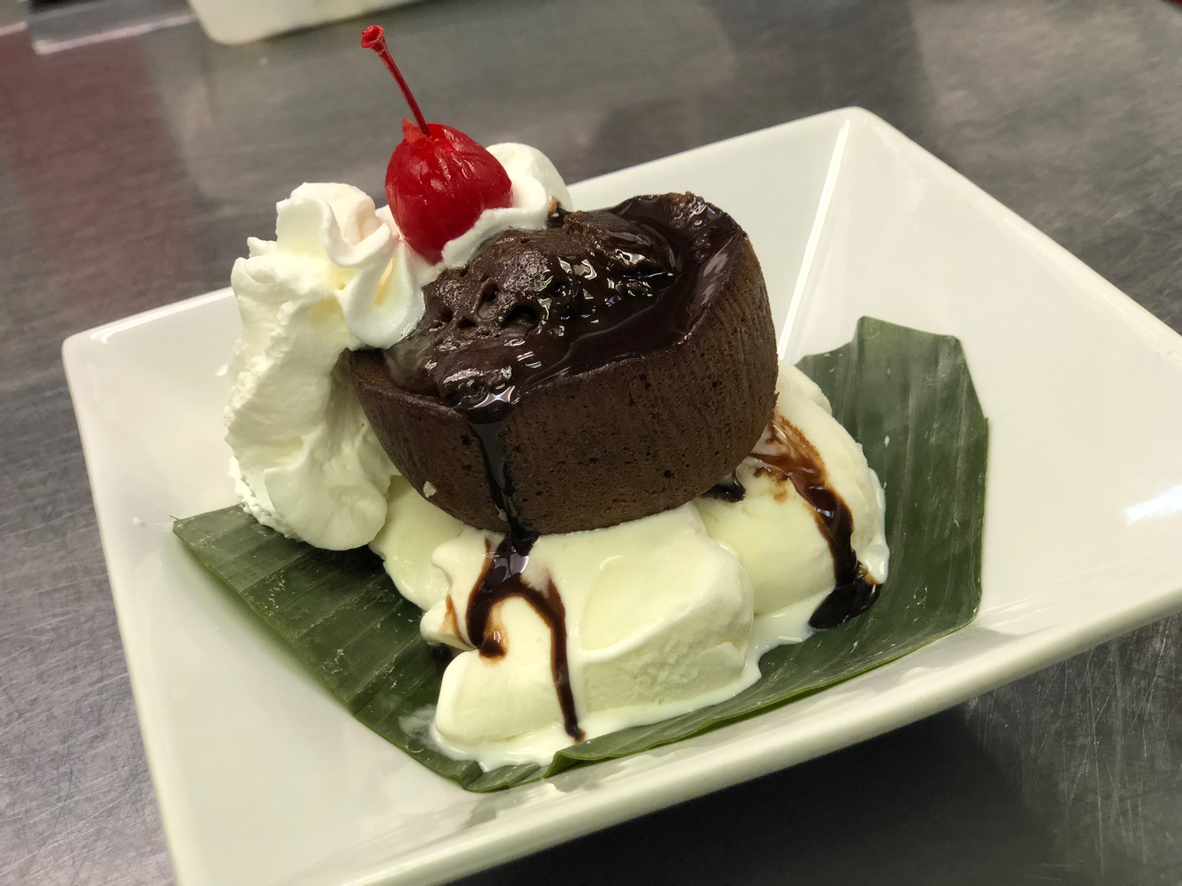 Order Chocolate Lava Cake with Ice Cream food online from Lemongrass grill store, Brooklyn on bringmethat.com