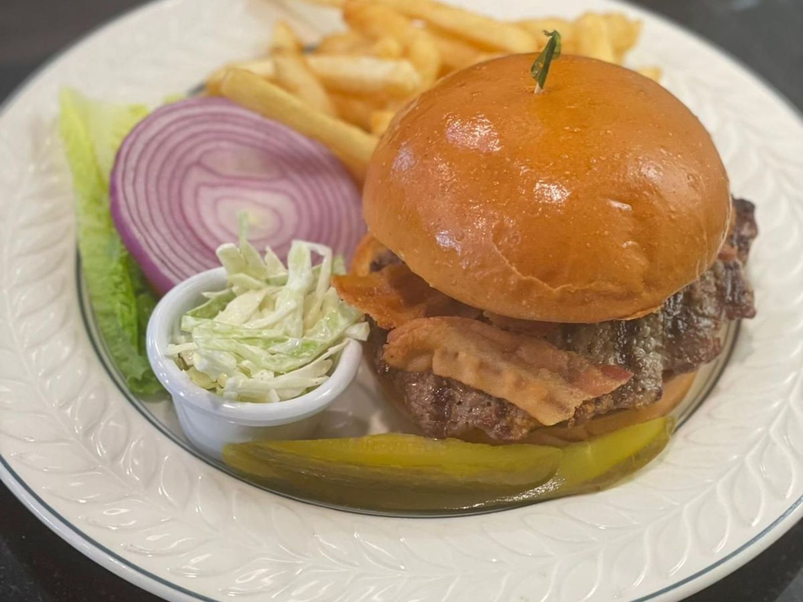 Order Blue Bacon Burger food online from Madison Cafe & Grill store, Creskill on bringmethat.com