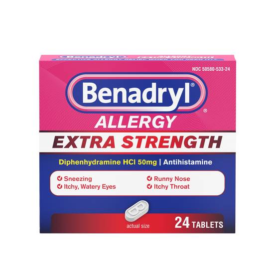 Order Benadryl Extra Strength Antihistamine Allergy Relief Tablets, 24 CT food online from Cvs store, MOULTRIE on bringmethat.com