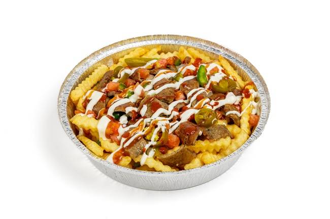 Order Loaded Fries with Beef Gyro Platter food online from The Halal Guys store, Amherst on bringmethat.com