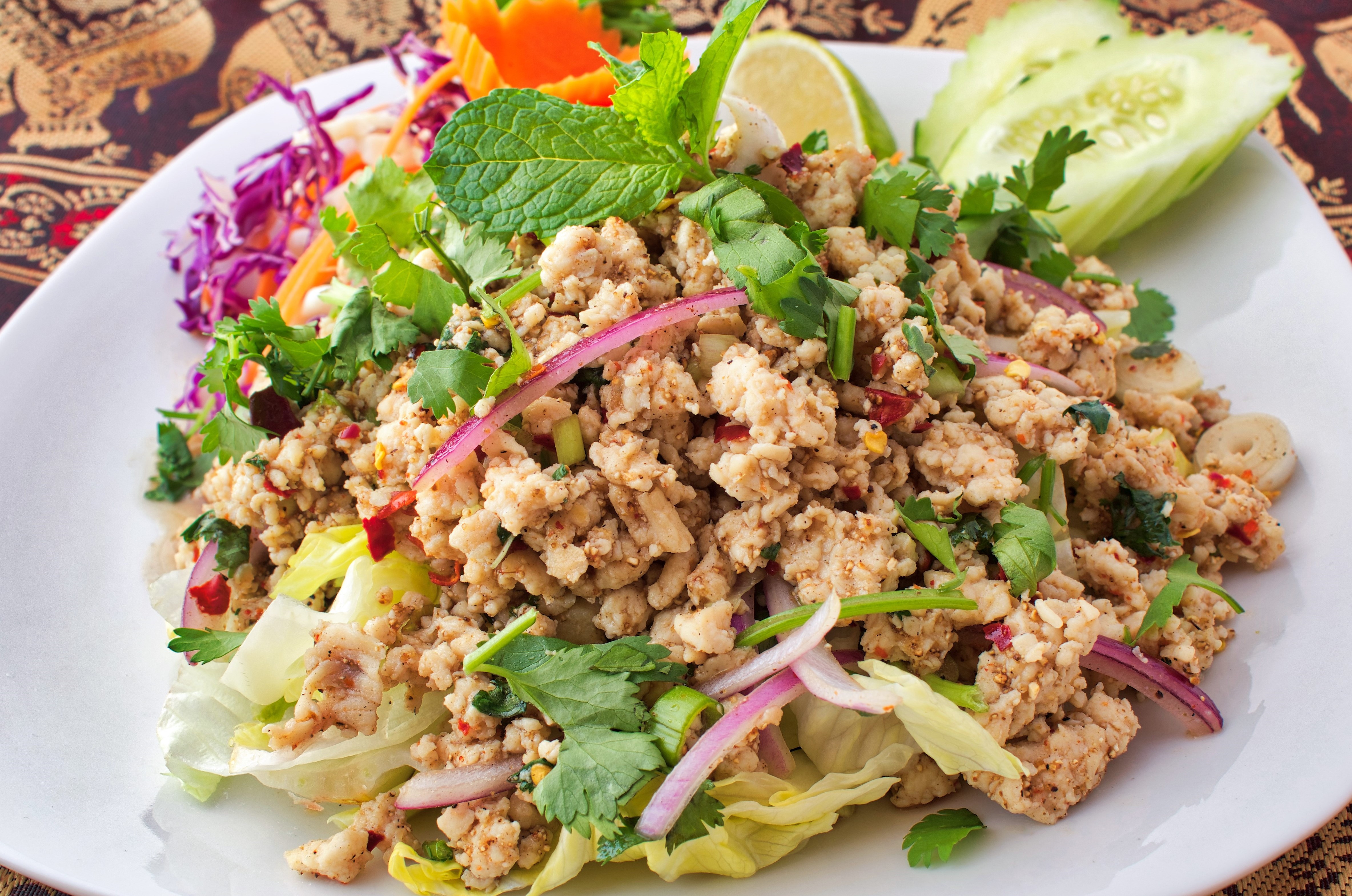 Order Larb Chicken Salad food online from Sweet Basil Thai Cuisine store, Hurst on bringmethat.com
