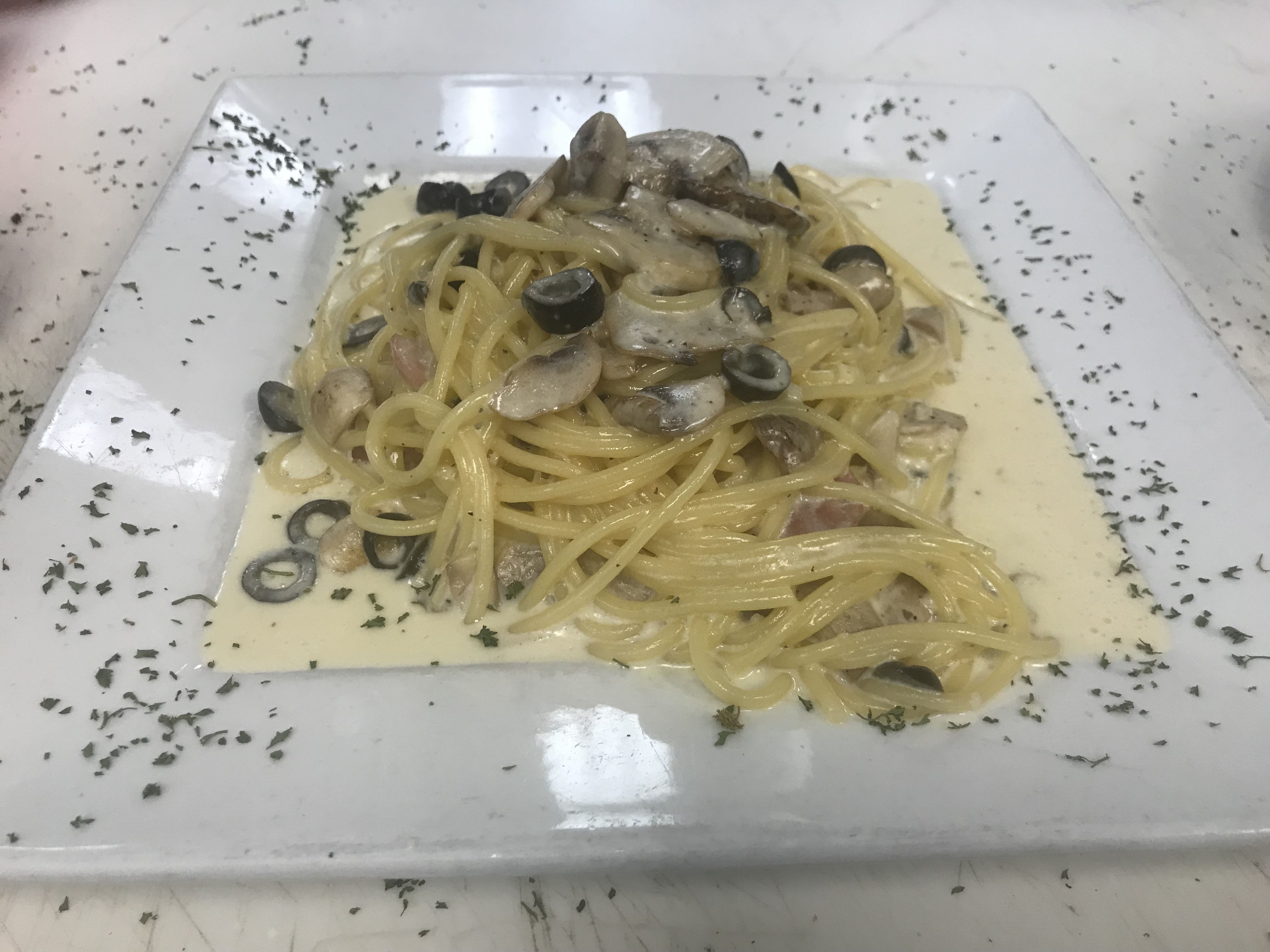 Order Spaghetti Carbonara food online from Tuscany Italian Bistro store, Richardson on bringmethat.com