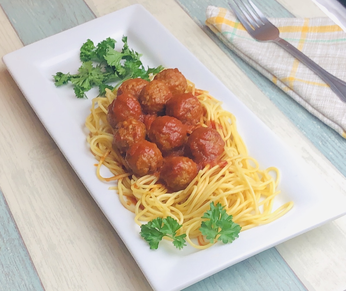 Order Spaghetti and Meatballs food online from Royal Arm Restaurant African & Caribbean store, Katy on bringmethat.com