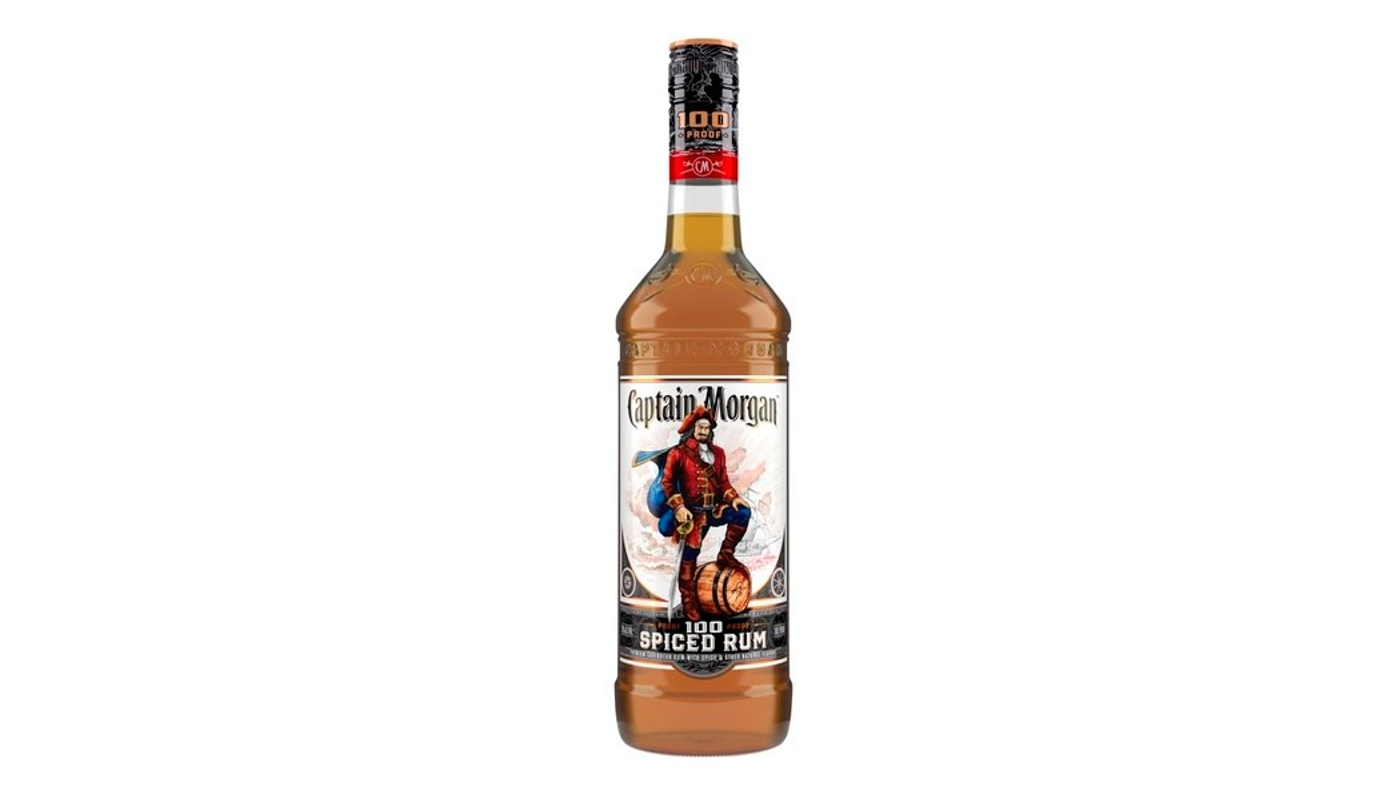 Order Captain Morgan 100 Proof Spiced Rum 750mL food online from House Of Cigar & Liquor store, Redondo Beach on bringmethat.com