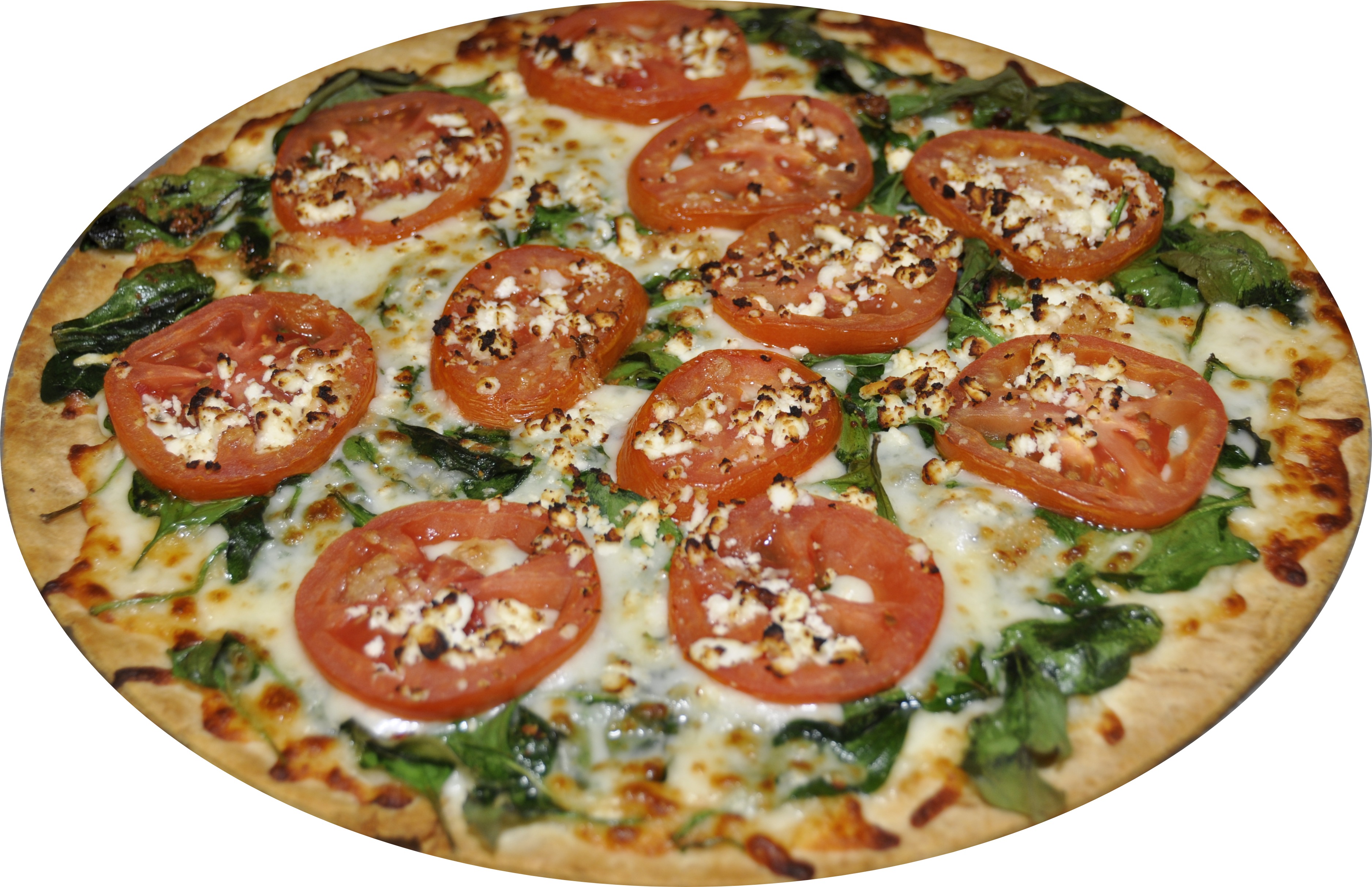 Order Roma Spinach Pizza food online from Mega Pizza store, Raleigh on bringmethat.com