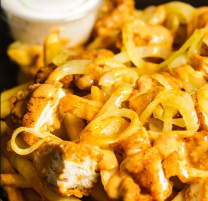Order Animal Chicken Cheese Fries Special food online from Dejavu Cafe store, Isla Vista on bringmethat.com