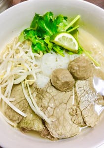 Order 216. Pho Beef & Beef Ball Rice Noodle Soup food online from Best Garden store, Douglaston on bringmethat.com
