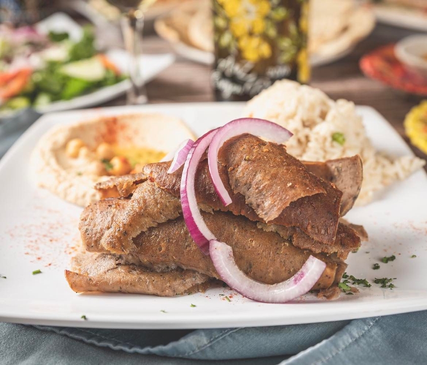 Order Gyros Plate L food online from Byblos Express store, Highlands Ranch on bringmethat.com
