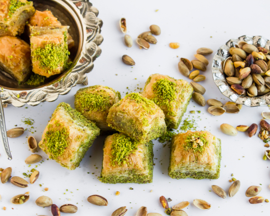 Order Pistachio Baklava food online from The Salad Snob store, Fremont on bringmethat.com