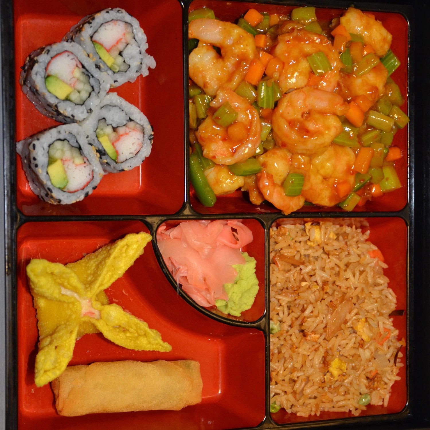 Order Kong Pao Shrimp Bento Box food online from Bento Asian Bistro store, Indianapolis on bringmethat.com