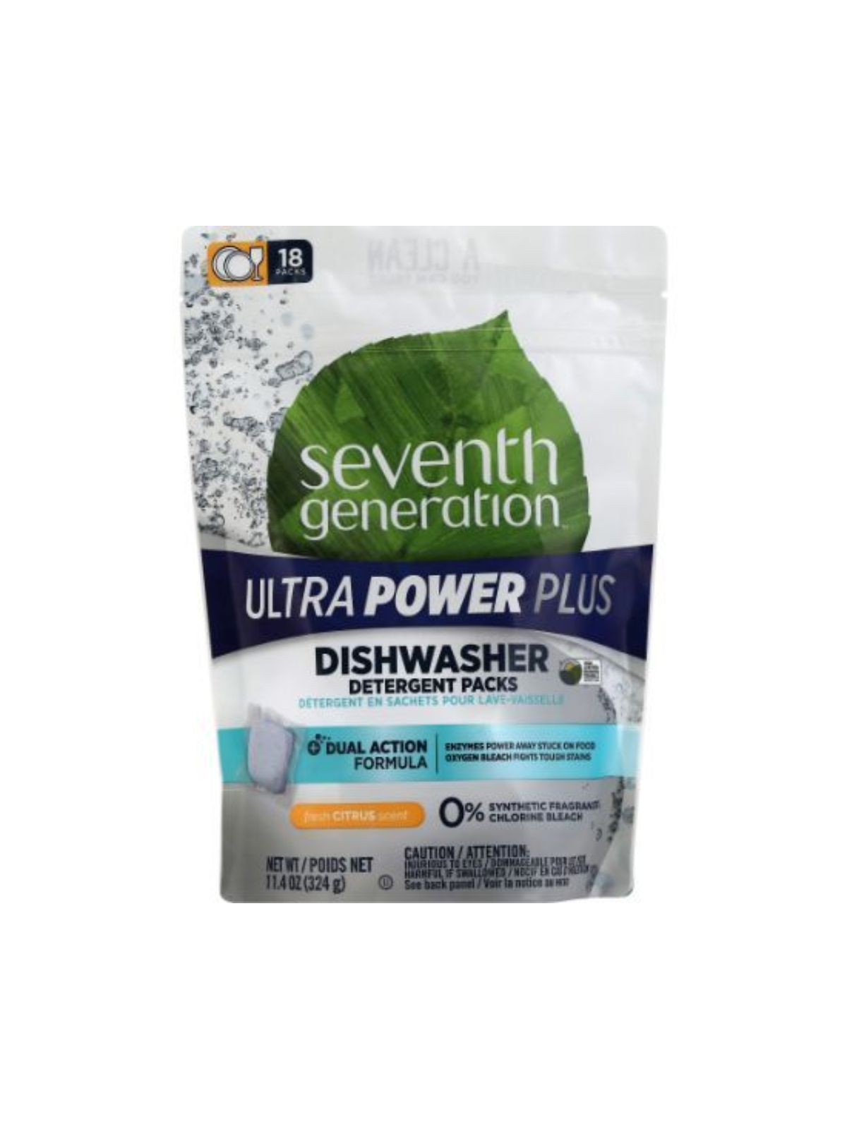 Order Seventh Generation Ultra Power Plus Citrus Scent Dishwasher Packs (18 count) food online from Stock-Up Mart store, Marietta on bringmethat.com
