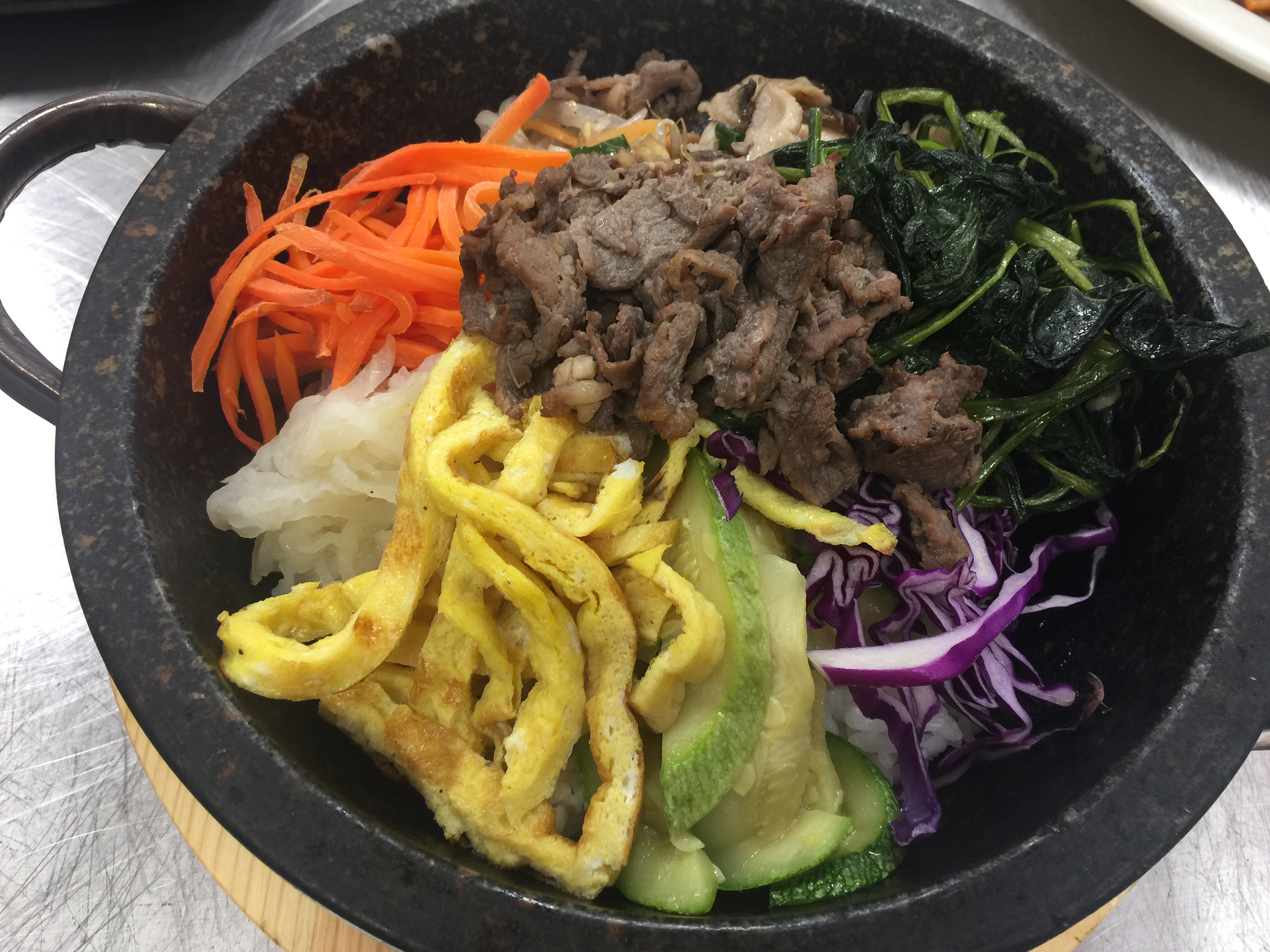 Order H1. Sanche Hot Stone Bibimbap food online from Myung Dong Tofu House store, Glendale on bringmethat.com
