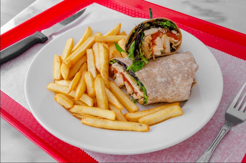 Order Grilled Chicken Caesar Wrap Lunch - Lunch food online from Queens Pizza store, Newark on bringmethat.com