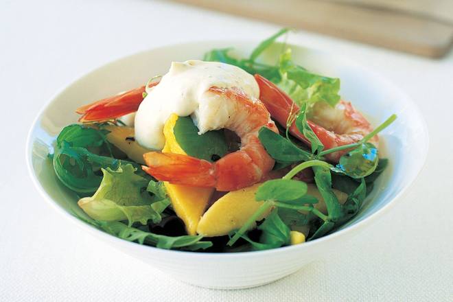 Order Mango Prawn Salad food online from Midori Sushi store, Highland Park on bringmethat.com