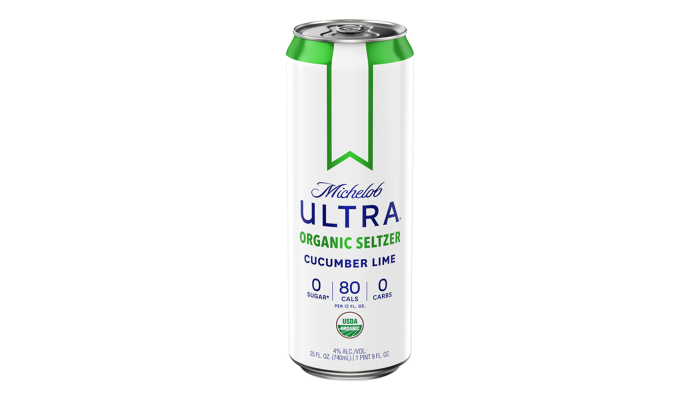 Order Michelob Ultra Cucumber Lime Organic Seltzer 25oz Can food online from Circus Liquor store, Los Angeles on bringmethat.com