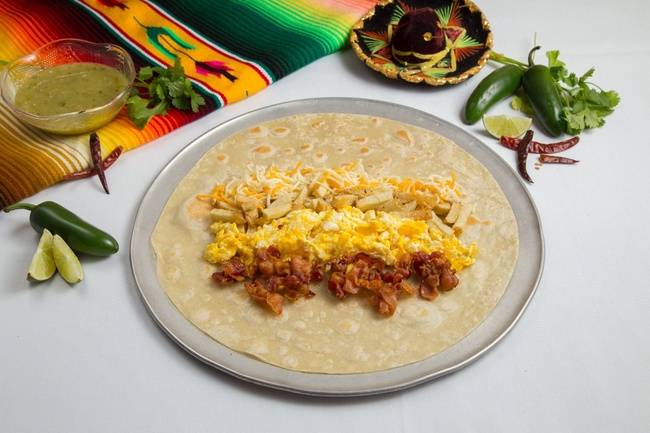 Order Breakfast Burrito food online from Tacos N More store, Maricopa on bringmethat.com