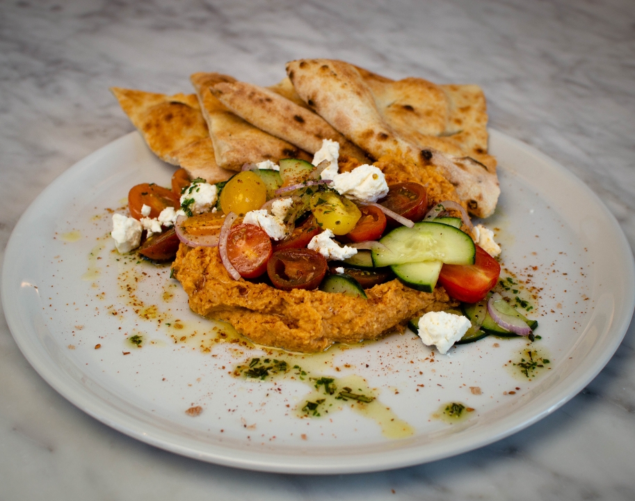 Order Harissa Spiced Hummus food online from Rise Woodfire store, San Mateo on bringmethat.com