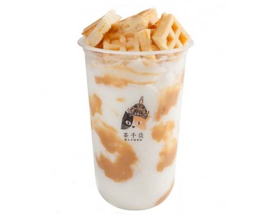 Order Small Milk Peanut Butter with Waffle  千岁花生牛乳 food online from Timeless Tea store, Bellevue on bringmethat.com