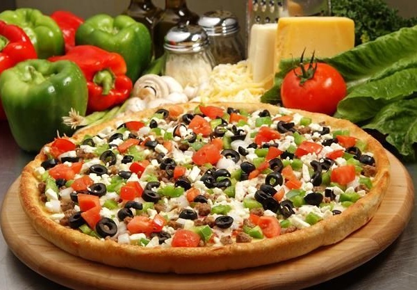 Order Greek Pizza food online from New York Pizza store, San Lorenzo on bringmethat.com