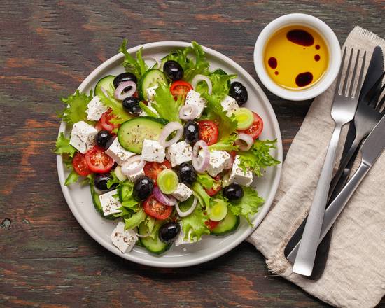 Order Greek Salad food online from Luca Philly Cheesesteak store, San Mateo on bringmethat.com