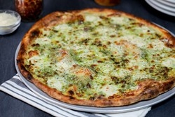 Order 10" Bianco Verde THIN food online from Bitcoin Pizza store, Santa Barbara on bringmethat.com