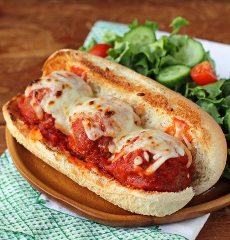 Order Meatball Sandwich - Medium food online from Bianco Italian Cuisine store, Inglewood on bringmethat.com