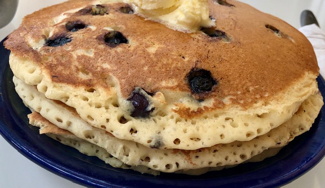 Order Blueberry Pancakes food online from Cafe 222 store, San Diego on bringmethat.com