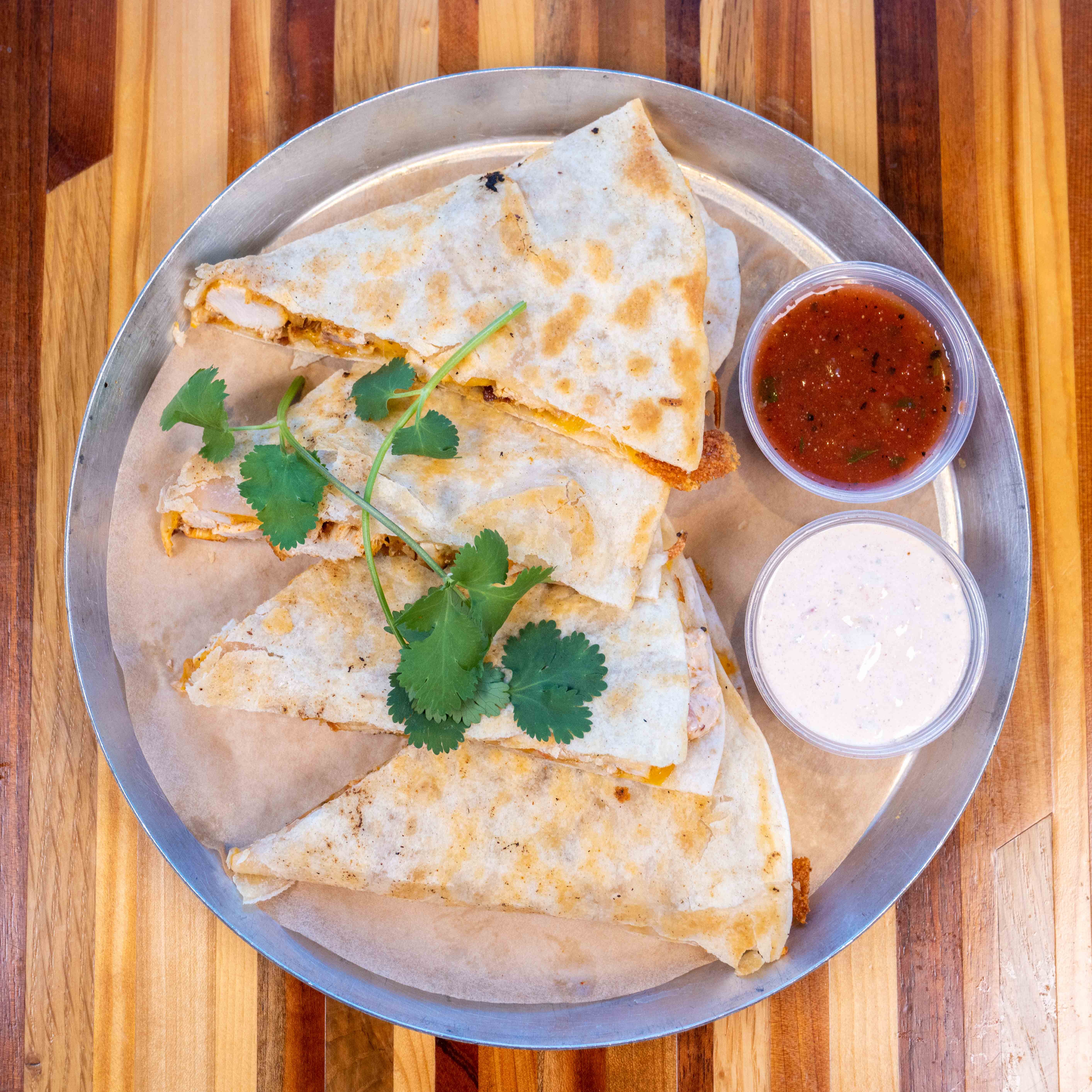 Order Chicken Bacon Ranch Quesadilla food online from M.L.Rose Craft Beer & Burgers store, Nashville on bringmethat.com