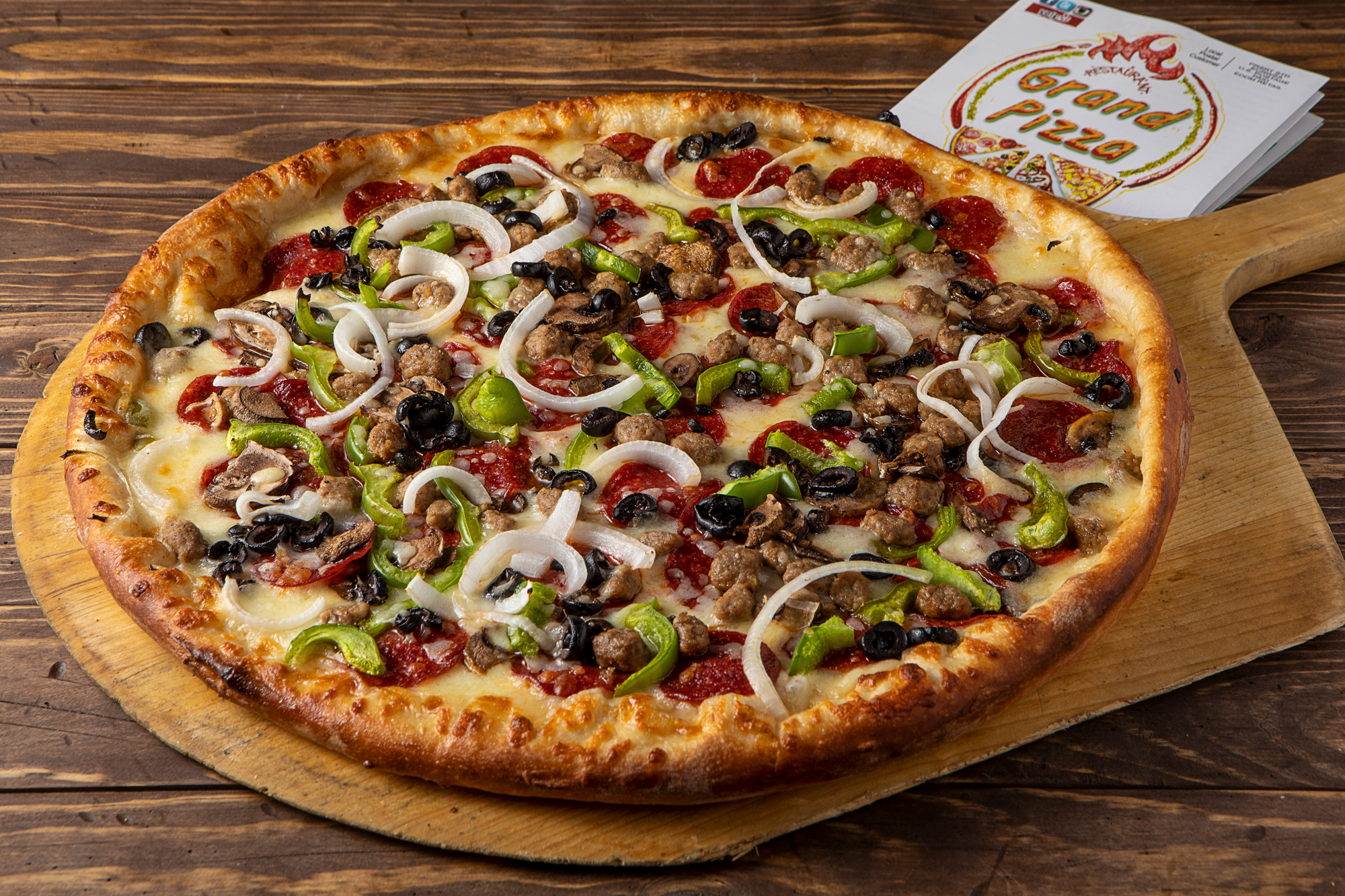 Order Supreme Pizza food online from Grand Pizza store, Las Vegas on bringmethat.com
