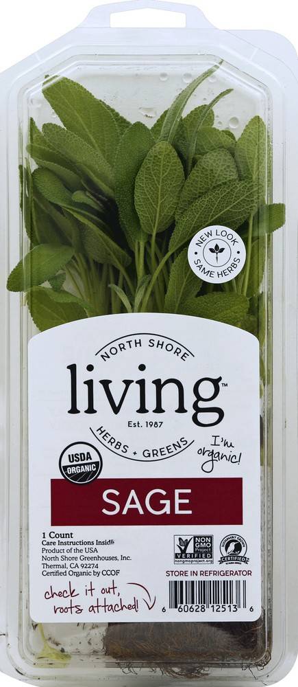 Order North Shore Living Herbs · Organic Sage (1 ct) food online from Safeway store, Concord on bringmethat.com